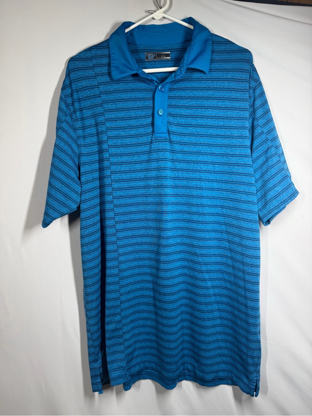 Callaway Blue Striped Performance Polo